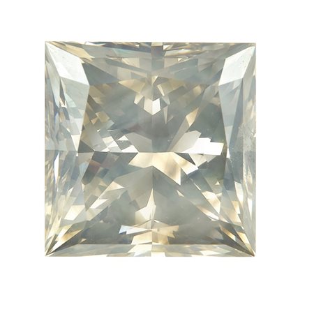 Diamante fancy greenish brown, taglio rettangolare a faccette e gradini, di...
