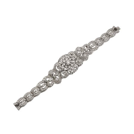Bracciale con diamanti taglio brillante e huit-huit montature in oro bianco...