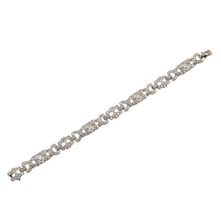Bracciale con diamanti di vecchio taglio e huit-huit montatura in platino,...