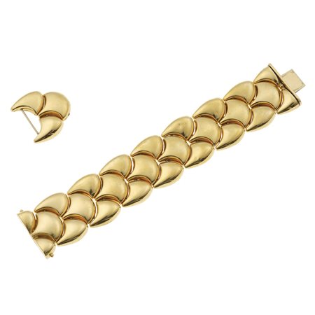 Bracciale montatura in oro giallo 750/1000. Una maglia staccata, gr. 82,6 cm...