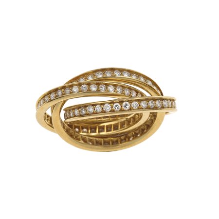 Anello “Trinity” con diamanti montatura in oro giallo 750/1000. Inciso...