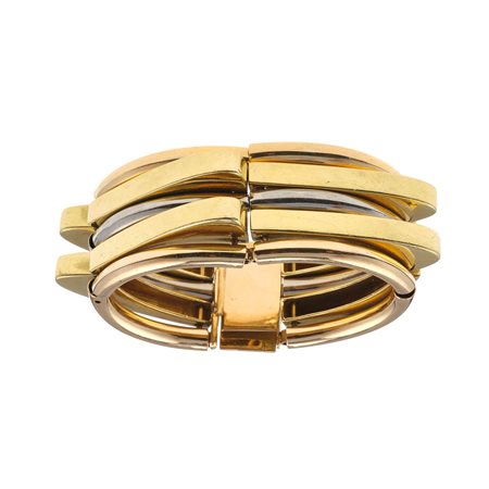 Bracciale semirigido montatura in oro tre colori 750/1000 e chiusura in oro...