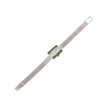 Longines. Orologio da polso per signora con smeraldi e diamanti cassa e...