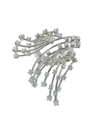 Anello con diamanti montatura in oro bianco 750/1000, gr. 15,3 misura...