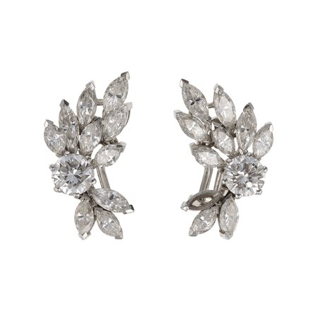 Orecchini con diamanti taglio brillante e a marquise per totale carati 5.40...