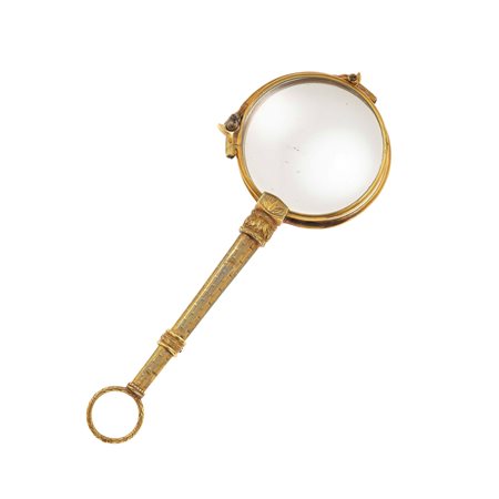 Lorgnette montatura in oro giallo 750/1000. Lievi difetti, gr. 30,2 cm 11,5...