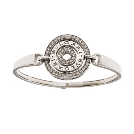 Bulgari. Bracciale rigido “Astrale” con diamanti montatura in oro bianco...