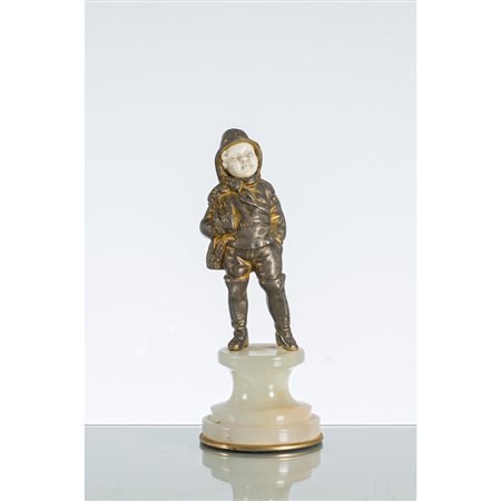 GEORGES OMERTH, Scultura in bronzo con testa in avorio