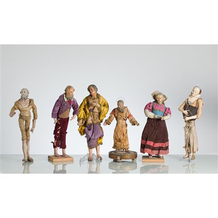 MANIFATTURA NAPOLETANA DEL XVIII/XIX SECOLO, Sei pastori