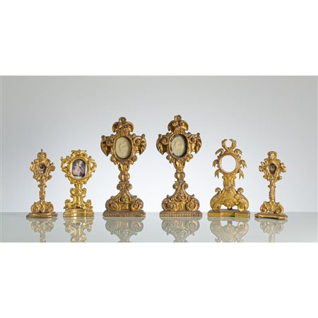 MANIFATTURA SICILIANA DEL XVIII SECOLO, Sei porta reliquie