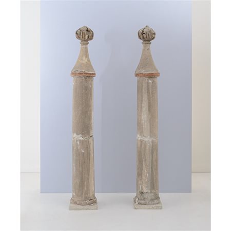MANIFATTURA SICILIANA DEL XVIII SECOLO, Coppia di colonne