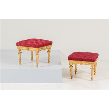 MANIFATTURA SICILIANA DEL XIX SECOLO, Coppia sgabelli