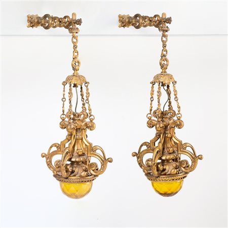 MANIFATTURA ITALIANA DEI PRIMI DEL '900, Coppia di applique