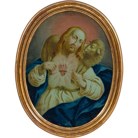 MANIFATTURA SICILIANA DEL XIX SECOLO, Olio su vetro