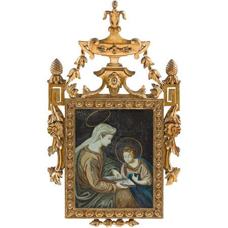 MANIFATTURA SICILIANA FINE DEL XVIII SECOLO, Olio su vetro