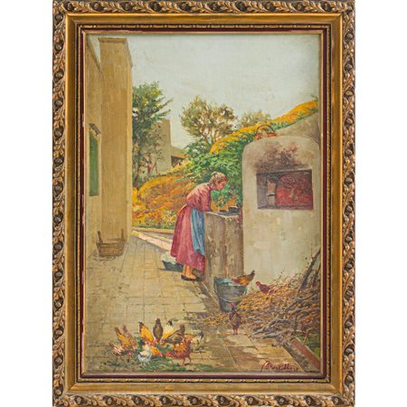 SALVATORE MORTILLATO, Olio su tela applicato su tavoletta