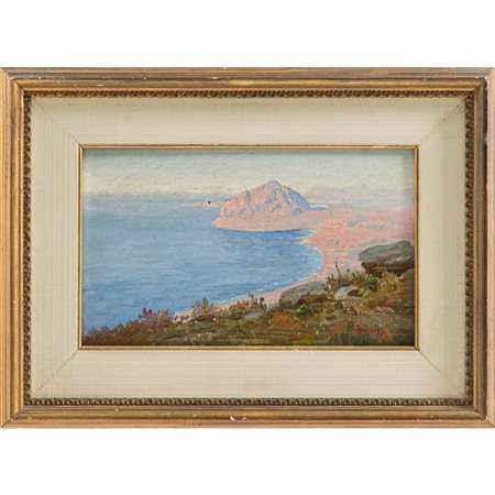 MARIO MIRABELLA, Monte Cofano, Olio su tavola