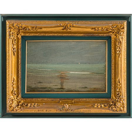 PIETRO FRAGIACOMO, Marina, Olio su cartone pressato