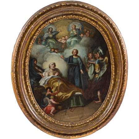 SCUOLA NAPOLETANA DEL XVIII SECOLO, Olio su tavola di noce