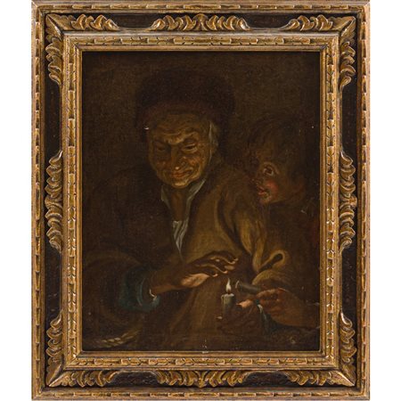 GERRIT VAN HONTHORST (Cerchia di), Olio su tela