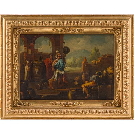 SCUOLA DELL'ITALIA SETTENTRIONALE XIX SEC., Coppia oli tela