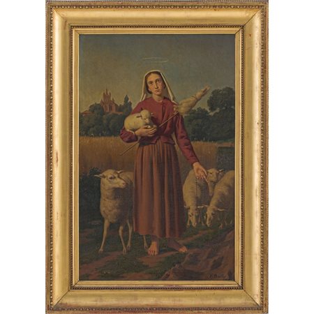 SCUOLA FRANCESE DEL XIX SECOLO, Sant'Agnese, Olio su tela