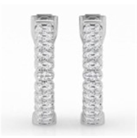 Orecchini in oro bianco 7.60 gr con diamanti - 2 - Hoop Earring