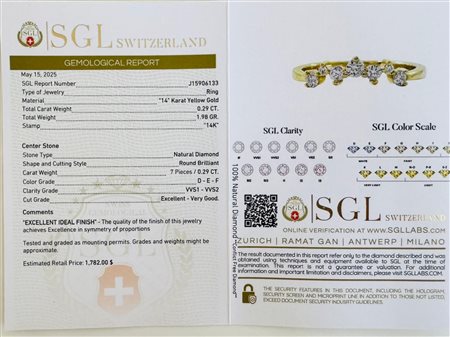 ANELLO IN ORO GIALLO 1.99GR CON DIAMANTI - A3600