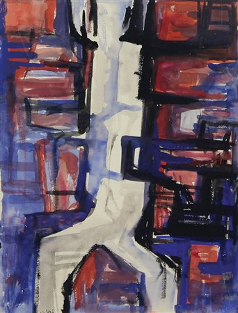 Nativi Gualtiero Senza titolo, 1958 tecnica mista su carta intelata, cm....