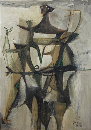 Garelli Franco Figura N.X., 1954 olio su tela, cm. 105x74 firmato e datato in...