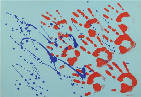 Turcato Giulio Senza titolo acrilico su cartoncino, cm. 48,5x68 firmato in...