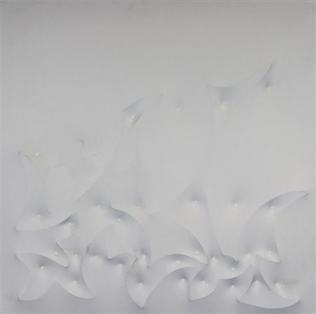 Amadio Giuseppe Deru estroflessione su tela, cm. 80x80 firmata e intitolata...