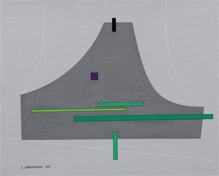 Veronesi Luigi Composizione 06, 1968 tecnica mista su cartoncino, cm. 40x50...