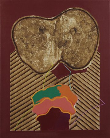 Ortelli Gottardo Una presenza ingombrante, 1961 tecnica mista su tela, cm....