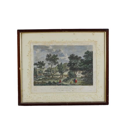 COPPIA DI INCISIONI ACQUERELLATE 