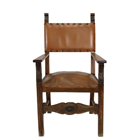 POLTRONA DA SCRIVANIA DI GUSTO RINASCIMENTALE 