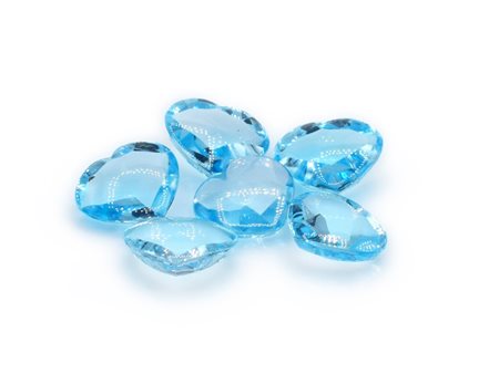 Lotto di topazi blu, forma cuore