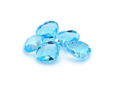 Lotto di topazi blu, forma cuore