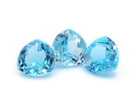 Lotto di topazi blu, taglio Trilliant