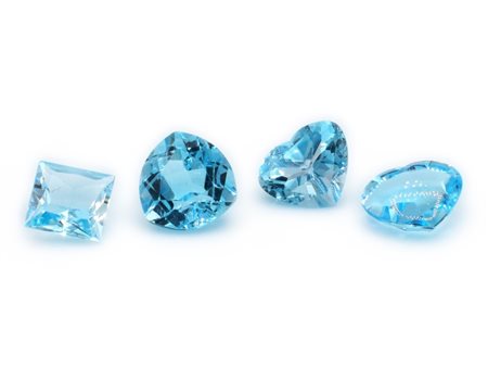 Lotto di topazi blu, tagli e misure miste