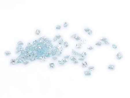 Lotto di topazi blu, forma quadrata