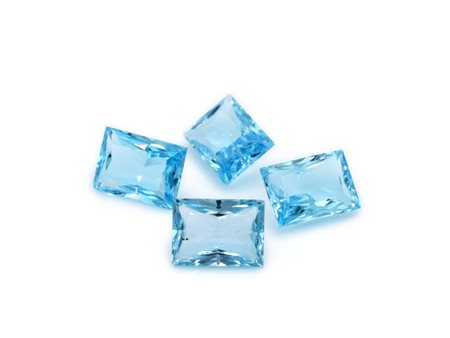 Lotto di topazi blu, forma rettangolare