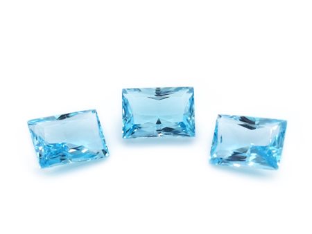 Lotto di topazi blu, forma rettangolare