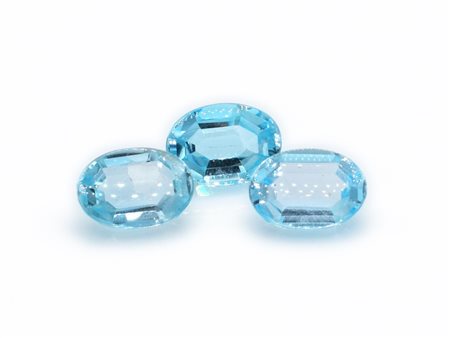 Lotto di topazi blu, forma ovale
