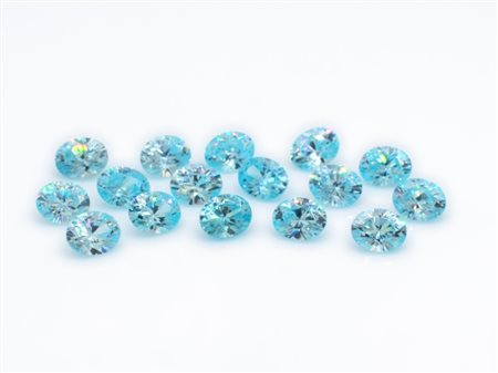 Lotto di topazi blu, forma ovale