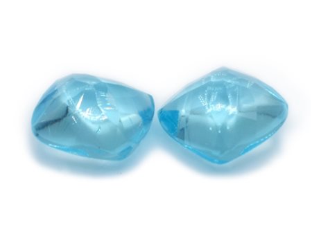 Lotto di topazi blu, forma quadrata