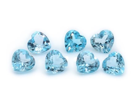 Lotto topazi blu, taglio cuore, misure 8.30x8.30mm