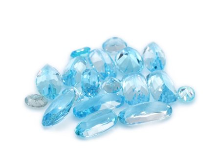 Lotto topazi blu, tagli e forme misti