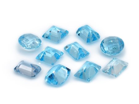 Lotto topazi blu, tagli e forme misti