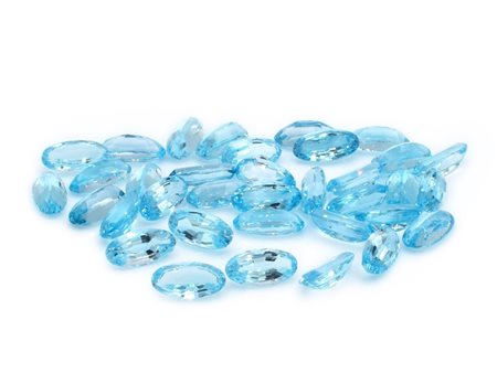 Lotto di topazi blu, forma ovale, misure 8X16 mm